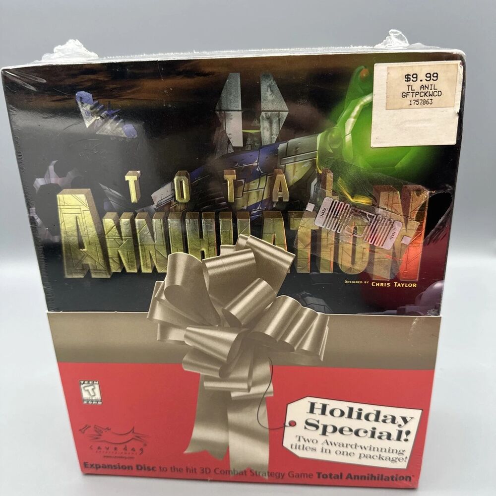 Total Annihilation PC Big Box 2 Pack Gift Collection (1997) Sealed -Torn Plastic